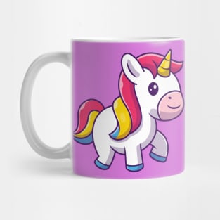 Cute Unicorn Walking Cartoon Mug